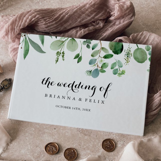 Livre D'or Mariage de calligraphie végétale de l'Eucalyptus v (Créateur téléchargé)