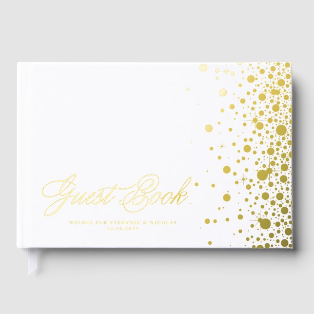 Livre D'or Mariage de confetti à huile d'or (Recto)