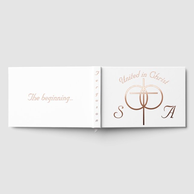 Livre D'or Mariage de croix et anneaux monogrammes (Complet)