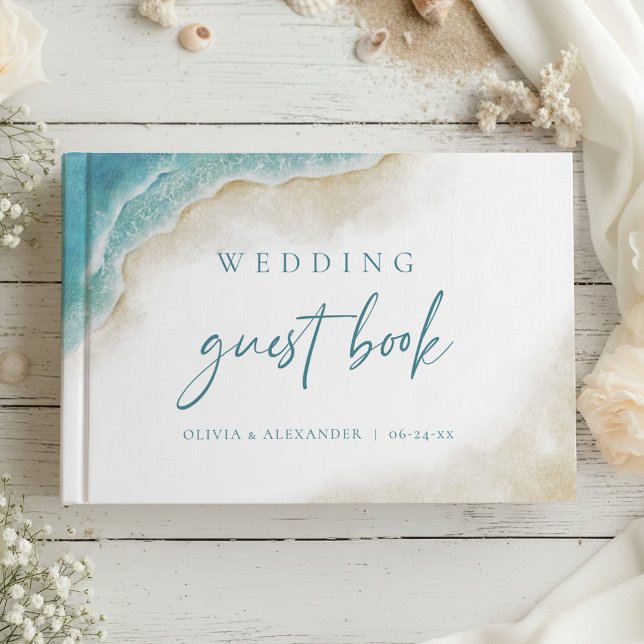 Livre D'or Mariage de destination à la plage océanique à l'aq (Créateur téléchargé)
