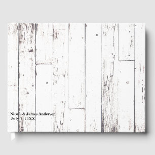 Livre D'or Mariage de ferme rustique en bois blanc shabby chi