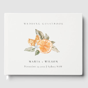 Livre D'or Mariage de feuillage botanique orange minimal