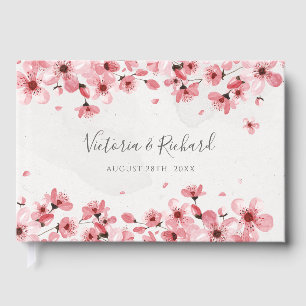 Livre D'or Mariage de fleurs de cerisier d'aquarelle
