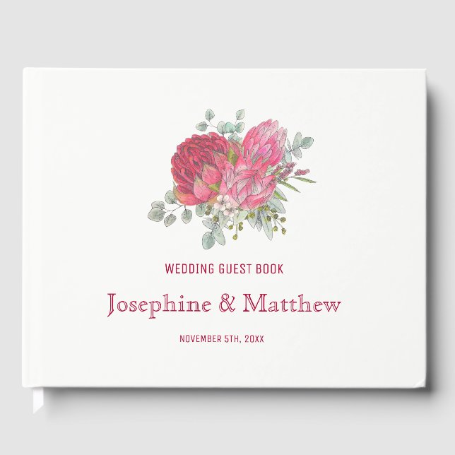 Livre D'or Mariage de fleurs Protea (Recto)