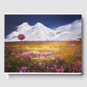 Livre D'or Mariage de la montagne et des fleurs couvertes de 