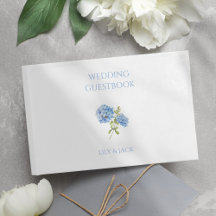 Livre d'or Mariage de l'Hydrangée Florale Bleu et 