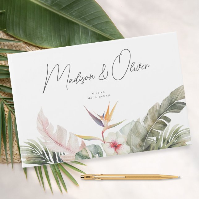 Livre D'or Mariage de l'île botanique tropicale Bienvenue (Créateur téléchargé)