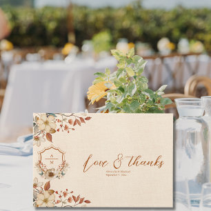 Livre D'or Mariage de monogramme Floral Western Crest