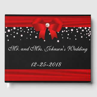Livre D'or Mariage de Noël rouge et noir