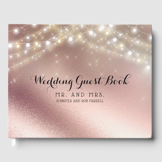 Livre D'or Mariage de Parties scintillant rose Gold (Recto)