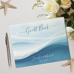 Livre D'or Mariage de plage bleu serein