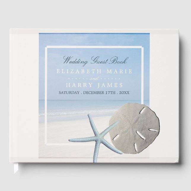 Livre D'or Mariage de plage de sable Dollar et Starfish (Recto)