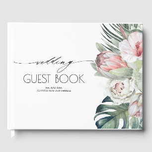 Livre D'or Mariage de plage fleurie tropicale