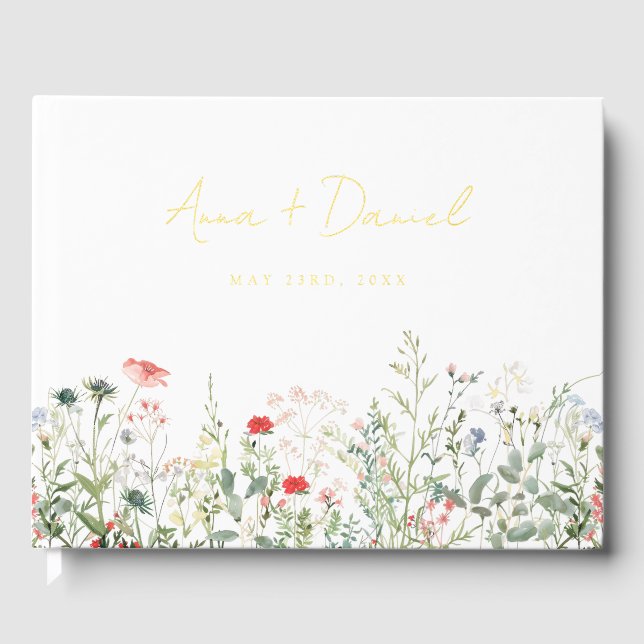 Livre D'or Mariage de prairie fleur sauvage (Recto)