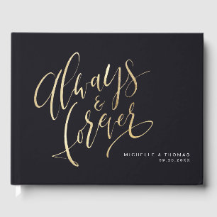 Livre D'or Mariage De Script Gold Et Black Toujours Et Foreve