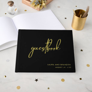 Livre D'or Mariage de script minimaliste moderne simple avec 