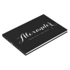 Livre d'or Mariage de script moderne noir et blanc