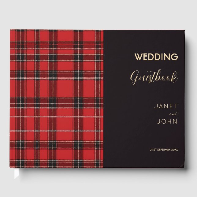 Livre D'or Mariage de tarte écossais rouge (Recto)