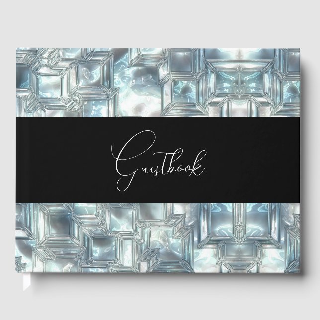 Livre D'or Mariage de texture de glace sculptée (Recto)