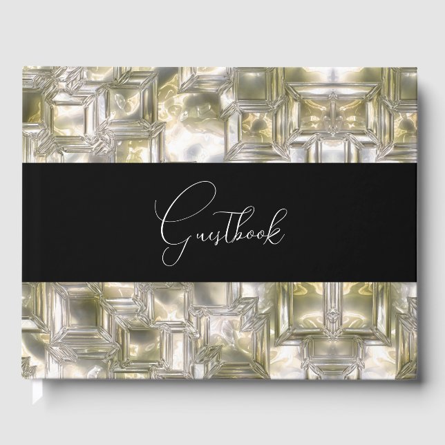 Livre D'or Mariage de texture de glace sculptée (Recto)