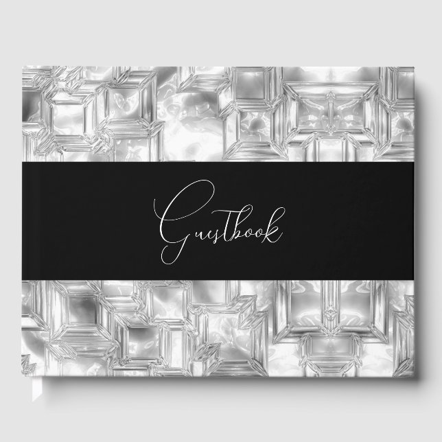 Livre D'or Mariage de texture de glace sculptée (Recto)