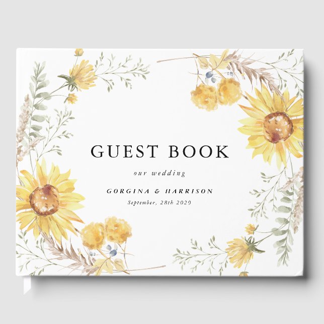 Livre D'or Mariage de tournesol fin été (Recto)