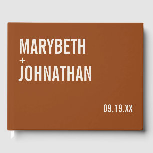 Livre D'or Mariage de typographie Boho Terracotta
