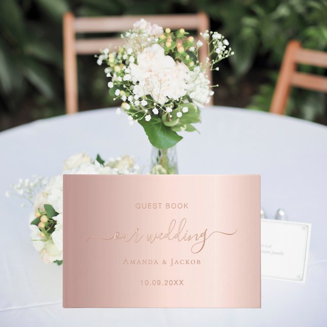 Livre D'or mariage d'écriture d'or rose (Créateur téléchargé)
