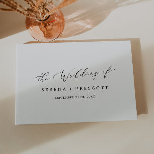 Livre D'or Mariage délicat avec monogramme en calligraphie no