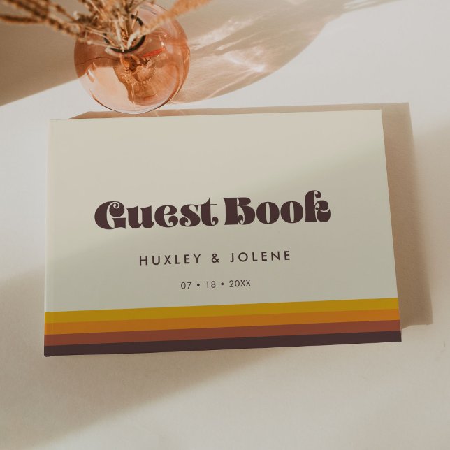 Livre D'or Mariage des couleurs vintage des années 60 rétro (Créateur téléchargé)