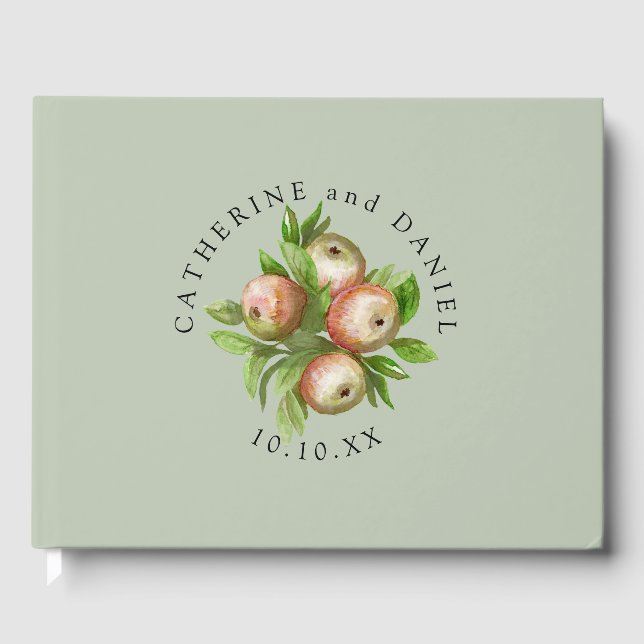 Livre D'or mariage des pommes et des branches aquarelles (Recto)