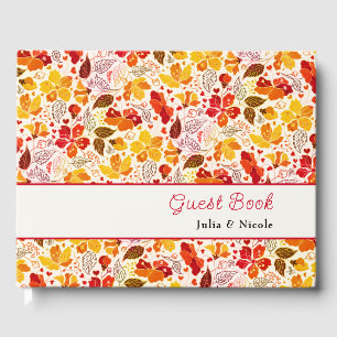 Livre D'or Mariage d'hibiscus tropicaux d'Orange brulé