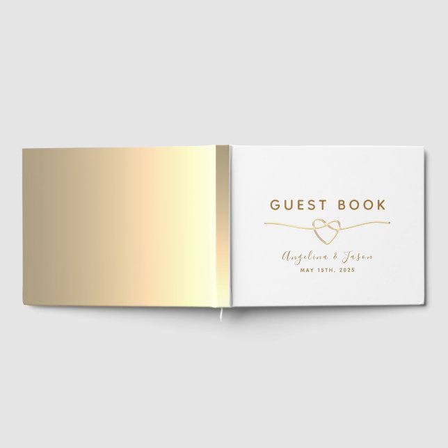 Livre D'or Mariage d'huile or simple et élégant (Complet)
