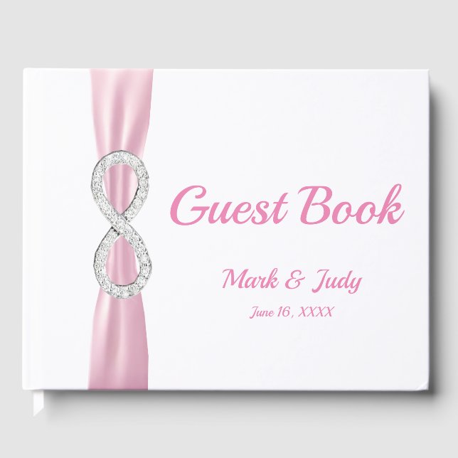 Livre d'or Mariage Diamond Infinity Pink Ribbon (Recto)