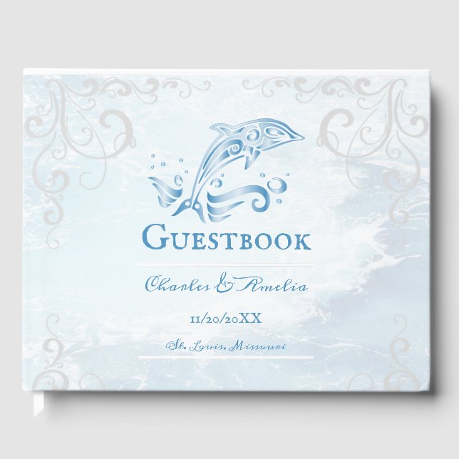 Livre d'or Mariage Dolphin bleu (Recto)