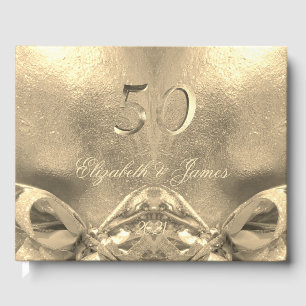 Livre D'or Mariage d'or 50e anniversaire Elégant Faux Gold