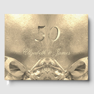 Livre D'or Mariage d'or 50e anniversaire Elégant Faux Gold