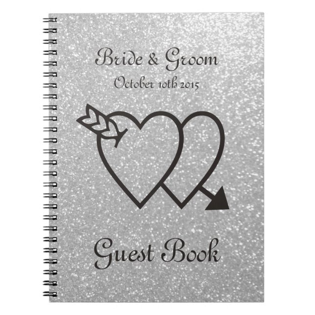 Livre d'or mariage | double coeur et flèche (Devant)