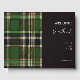 Livre D'or Mariage écossais vert Tartan