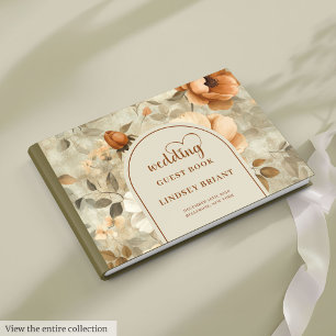 Livre D'or Mariage Élégant Boho Terracotta Ivoire Sage Floral