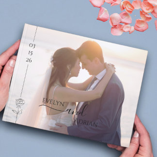 Livre D'or Mariage Élégant Chic Typographie Moderne Photo