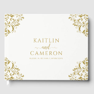 Livre D'or Mariage Élégant Luxe Vintage Victorien Or