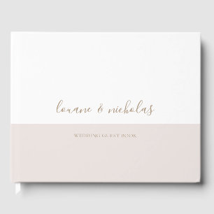 Livre D'or Mariage élégant minimaliste Chic Gold Blanc Blush