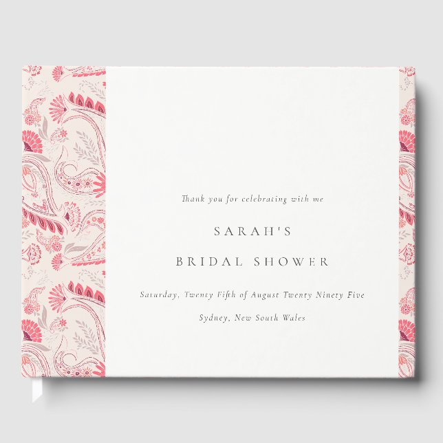 Livre D'or Mariage élégant moderne avec typographie Paisley r (Recto)