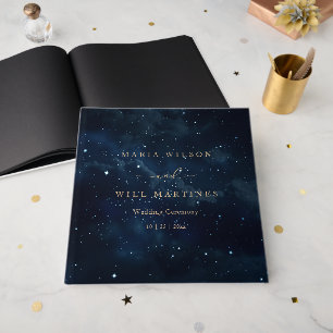 Livre D'or Mariage élégant sous les étoiles Céleste