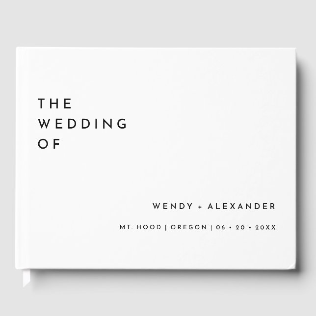 Livre D'or Mariage en gras moderne blanc (Recto)