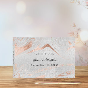 Livre D'or Mariage en marbre d'or rose argent