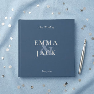 Livre D'or Mariage esperluette minimaliste bleu élégant