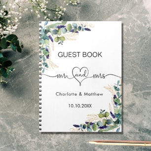 Livre d'or mariage eucalyptus m. mrs hearat script