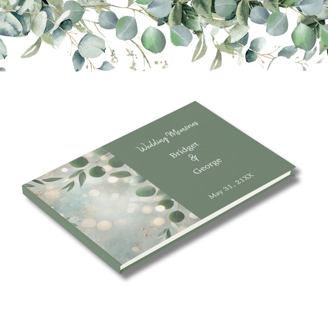 Livre D'or Mariage Eucalyptus Vert Sage romantique (Créateur téléchargé)